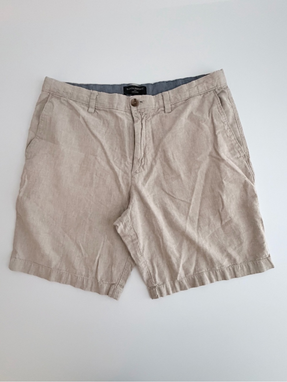 Banana Republic Aiden Short Men’s Casual Khaki Linen Blend Shorts Size 33